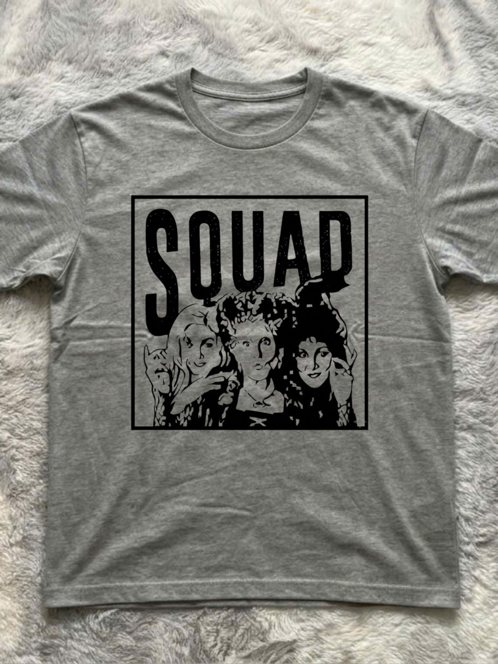 SQUAD Graphic Crewneck T-Shirt - Gray